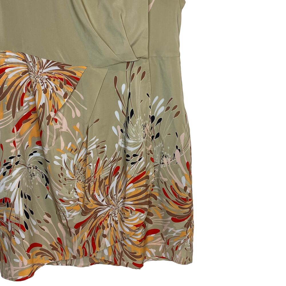 Lane Bryant Womens Size 18 Tan Dress Sleeveless Floral Printed Plus‎ Size - Picture 5 of 8